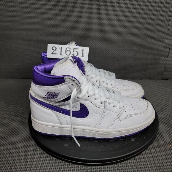 Jordan Shoes - Jordan 1 Retro High Shoes Womens Sz 7.5 White Purple Sneakers